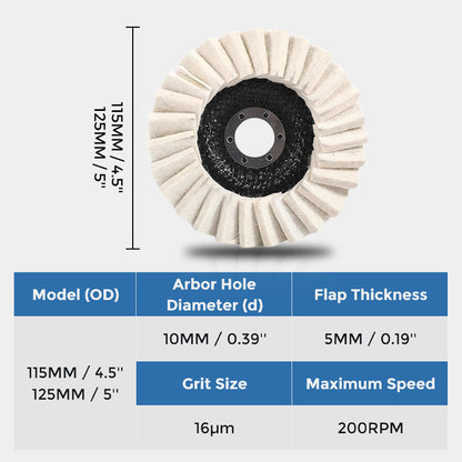 🧰BUY 2 GET 3 FREE🔧 Achieve A Mirror Finish –Wool Felt Flap Polishing Disc