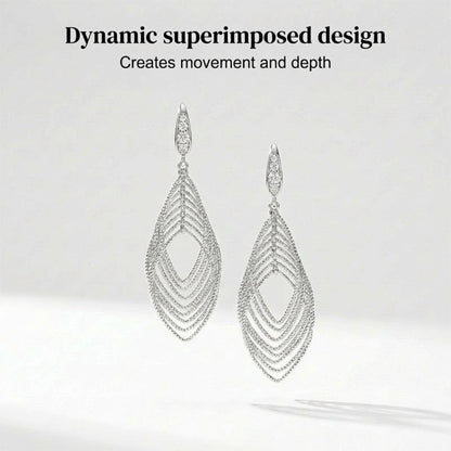 Layered Leaf Dangle Earrings for Women