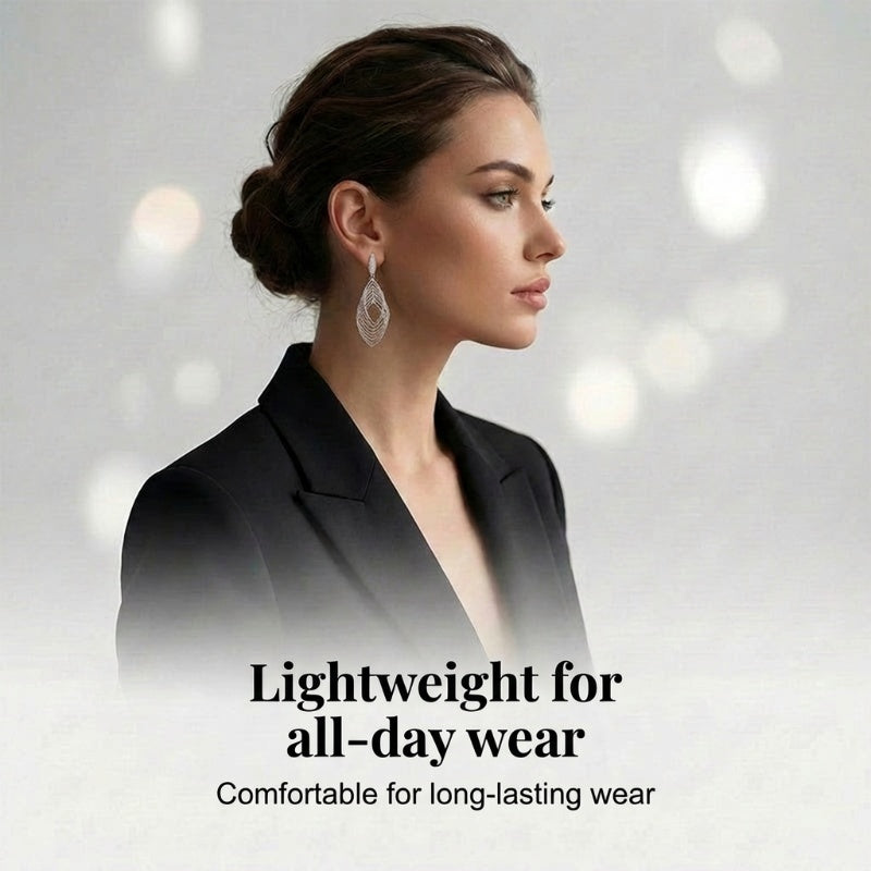 Layered Leaf Dangle Earrings for Women