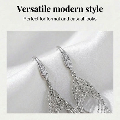 Layered Leaf Dangle Earrings for Women