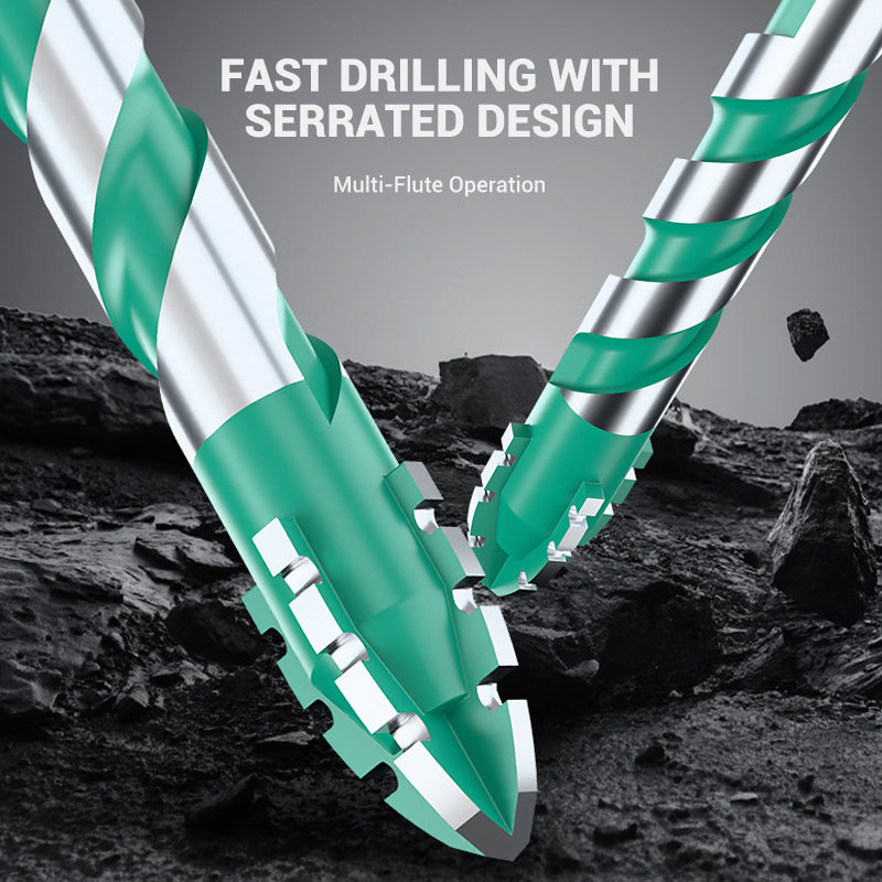 ✨LAST DAY SALE 50% OFF✨Greene® 4PCS Premium 4-Flute Serrated Edge Drill Bit Set