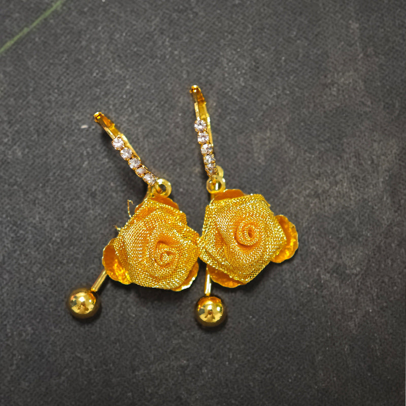 Golden Years-Women's Versatile Gold Rose Earrings