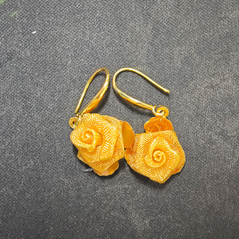 Golden Years-Women's Versatile Gold Rose Earrings