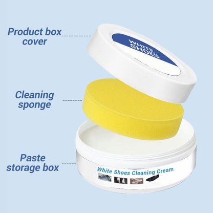 👟 White Shoes Cleaning Cream Kit | 50% OFF | Stain Remover & Restorer for Sneakers, Leather & Canvas | Ultimate Shoe Care Gift Set 🎄✨