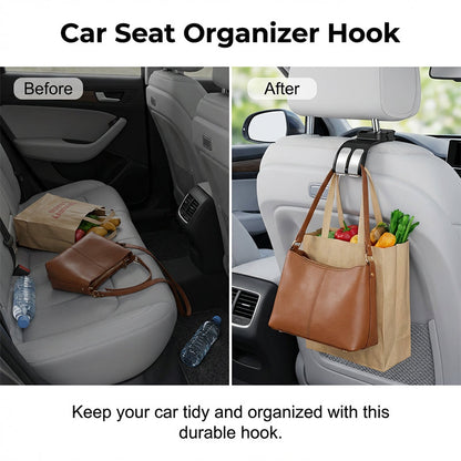 Heavy-Duty Retractable Car Seat Organizer Hook