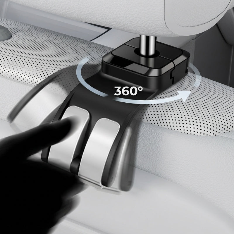 Heavy-Duty Retractable Car Seat Organizer Hook