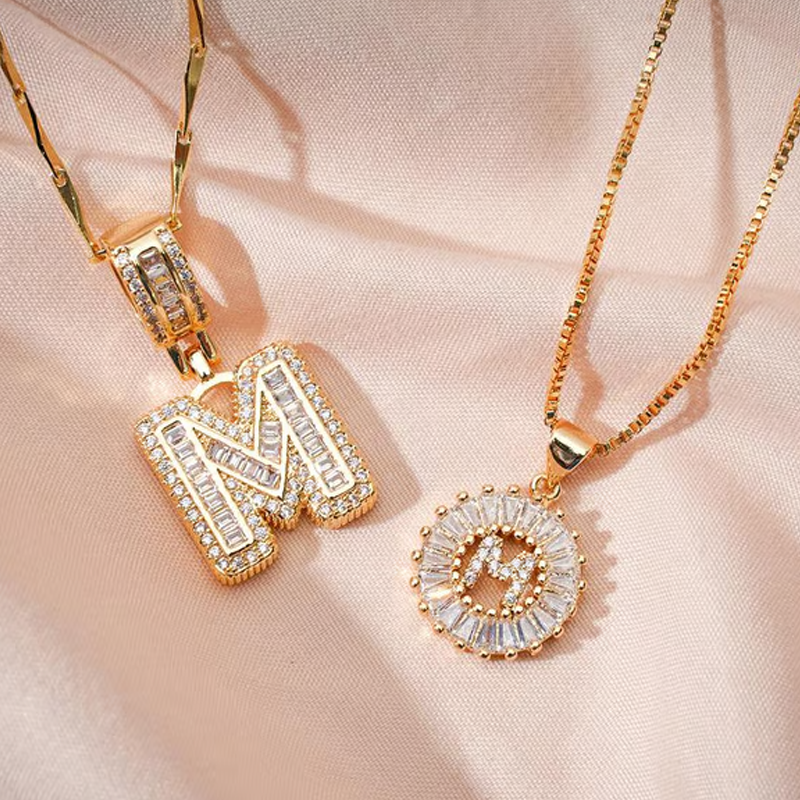 Gold Alphabet Pendant Necklace