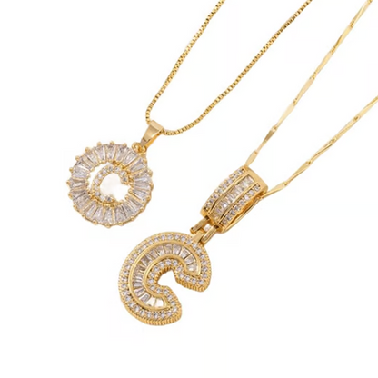 Gold Alphabet Pendant Necklace
