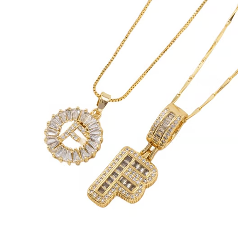 Gold Alphabet Pendant Necklace