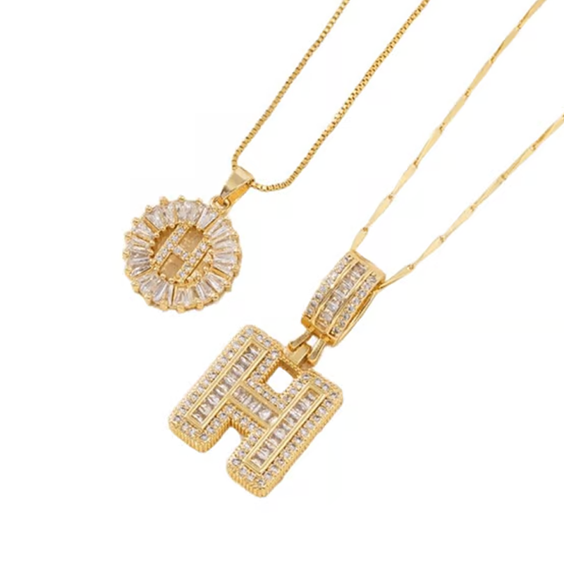 Gold Alphabet Pendant Necklace
