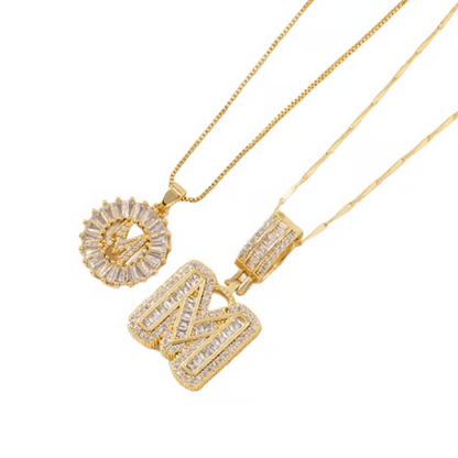 Gold Alphabet Pendant Necklace