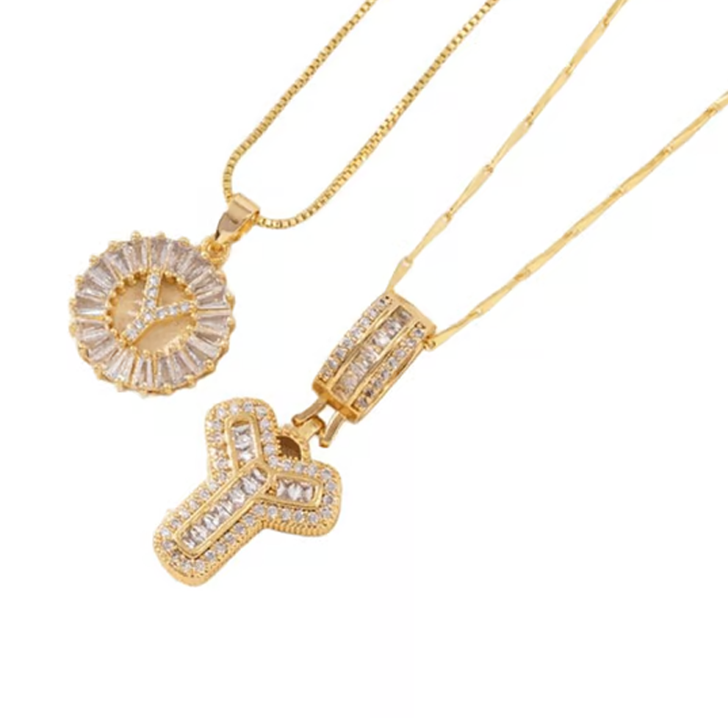 Gold Alphabet Pendant Necklace