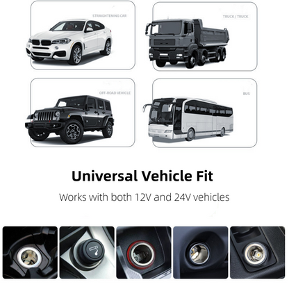 7-in-1 Retractable Fast Car Charger with Voltage Display