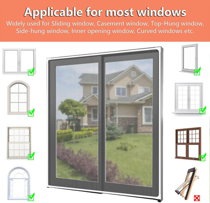 ✨ Magnetic Window Screen Adjustable DIY Window Net Screens Mesh