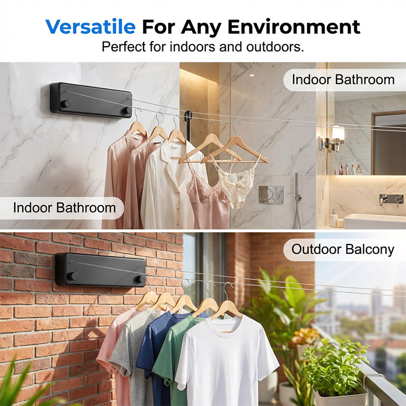Wall-Mounted Invisible Clothesline