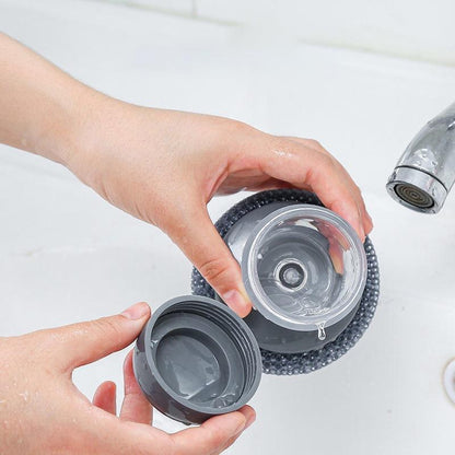 🧽 50% OFF NOW! 🍽️ Kitchen Soap Press Dispensing Palm Brush – Built-In Soap Dispenser, Ergonomic Grip & Perfect for Dishes & Pans 🧼