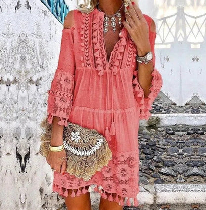 ⏳Limited-time 50% off⏰Women's Loose Cotton Linen Embroidered Dress🌸👗