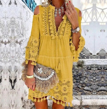 ⏳Limited-time 50% off⏰Women's Loose Cotton Linen Embroidered Dress🌸👗