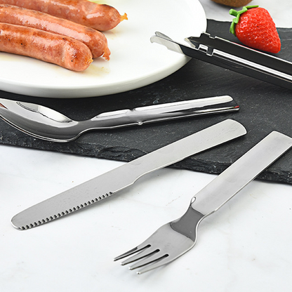 🎉 Last Day Promotion-50% OFF✨4-in-1 Stainless Steel Portable Cutlery Set