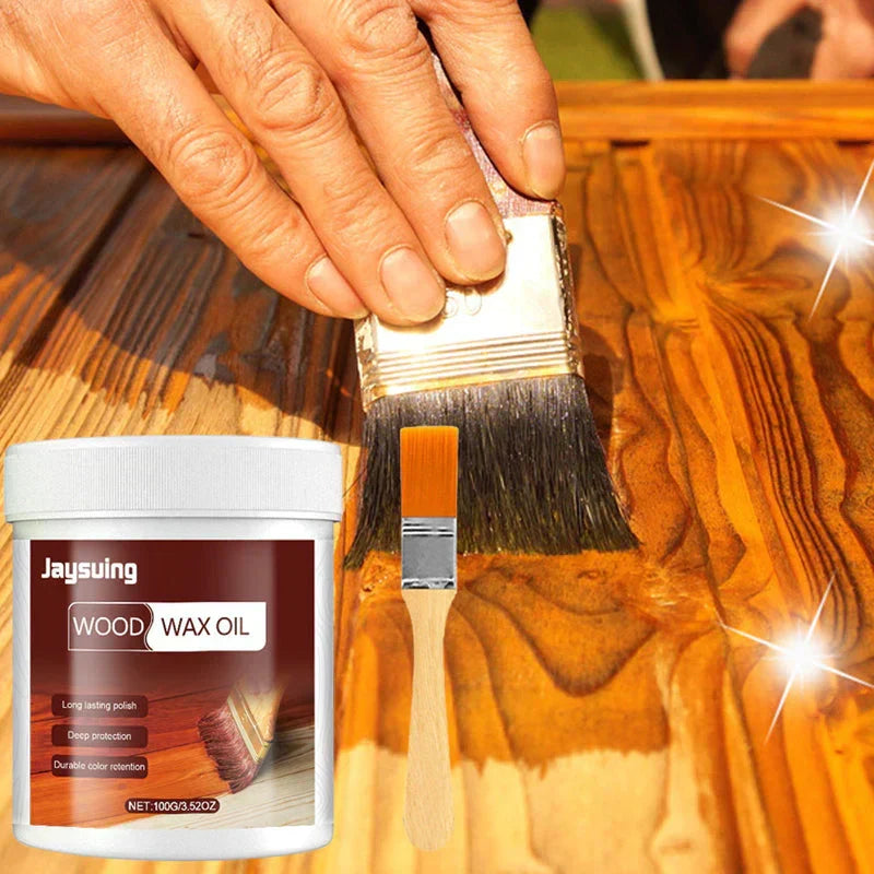 🥳2026 HOT SALE🥳💞50K+ SOLD!🌿🧴 50% OFF! Wood Cleaner & Polish – Beeswax & linseed oil, restores shine. Includes brush. Eco‑friendly. 🪑✨