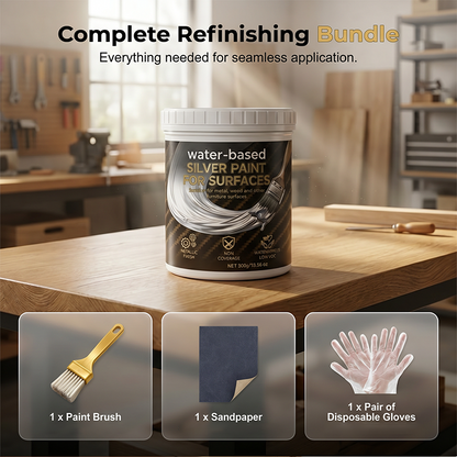 Water-Based Silver Paint for Metal & Wood