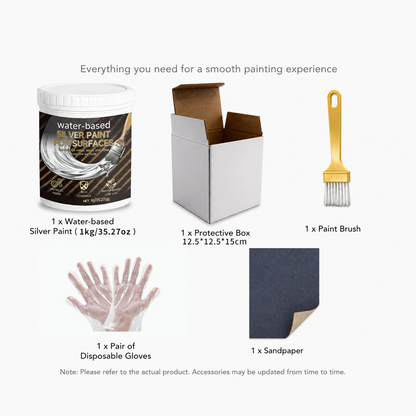 Water-Based Silver Paint for Metal & Wood
