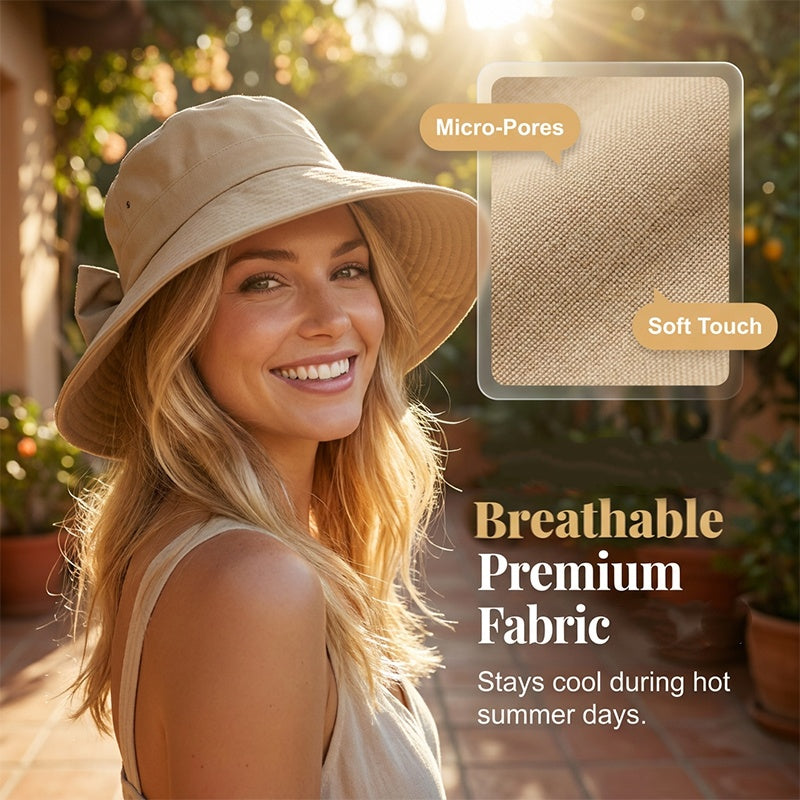 Limited stock ⏰️ Women's Bowknot Wide Brim Sun Protective Hat