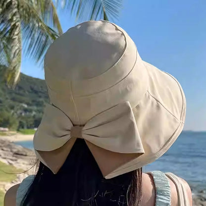 Limited stock ⏰️ Women's Bowknot Wide Brim Sun Protective Hat