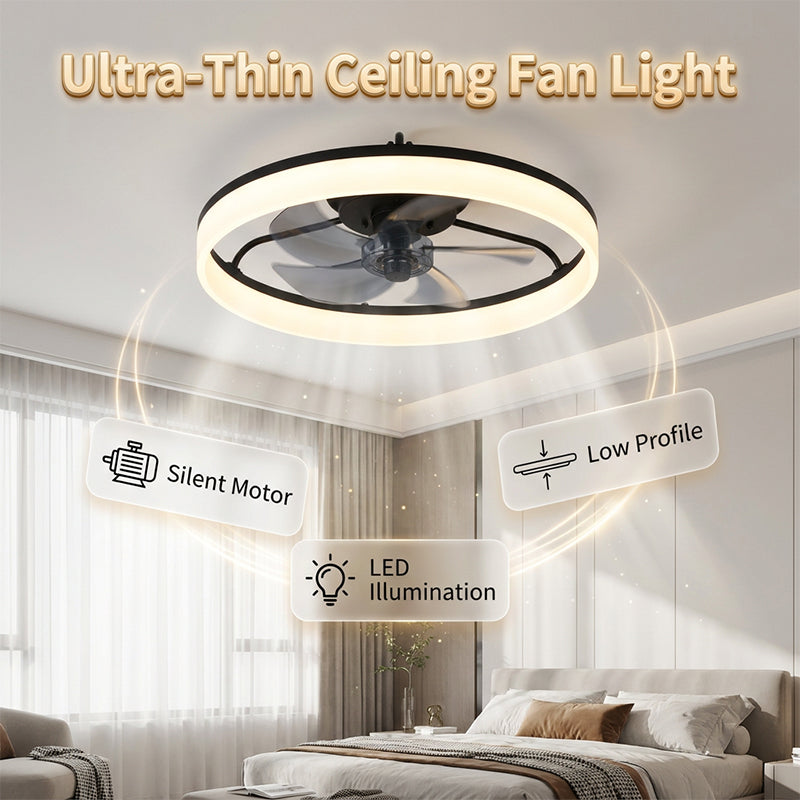 Modern Quiet Ceiling Fan with LED Light